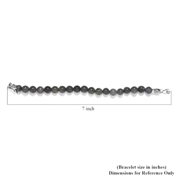Artisan Crafted Labradorite Beaded Bracelet In 925 Sterling Silver - Picture 6 of 6